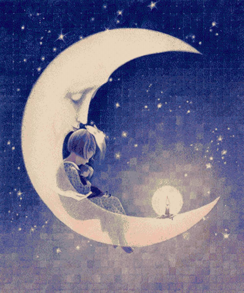 сказка на ночь - месяц, сказка, звезды - предпросмотр