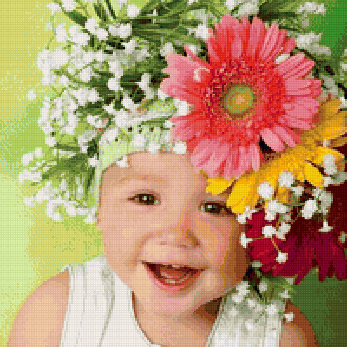 Ребенок с цветами - дети, люди, портрет - предпросмотр