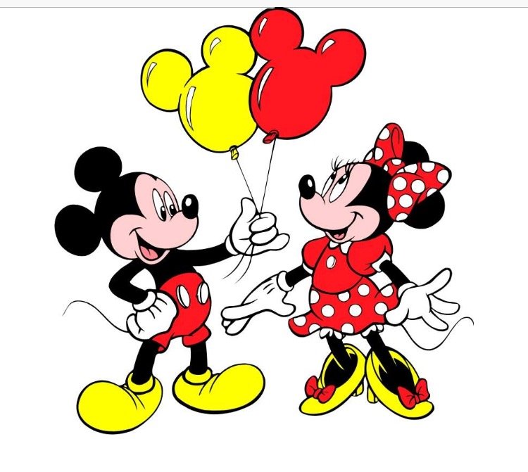 Микки и Минни маус с шариками - дисней, мультик, минни маус, микки маус - оригинал