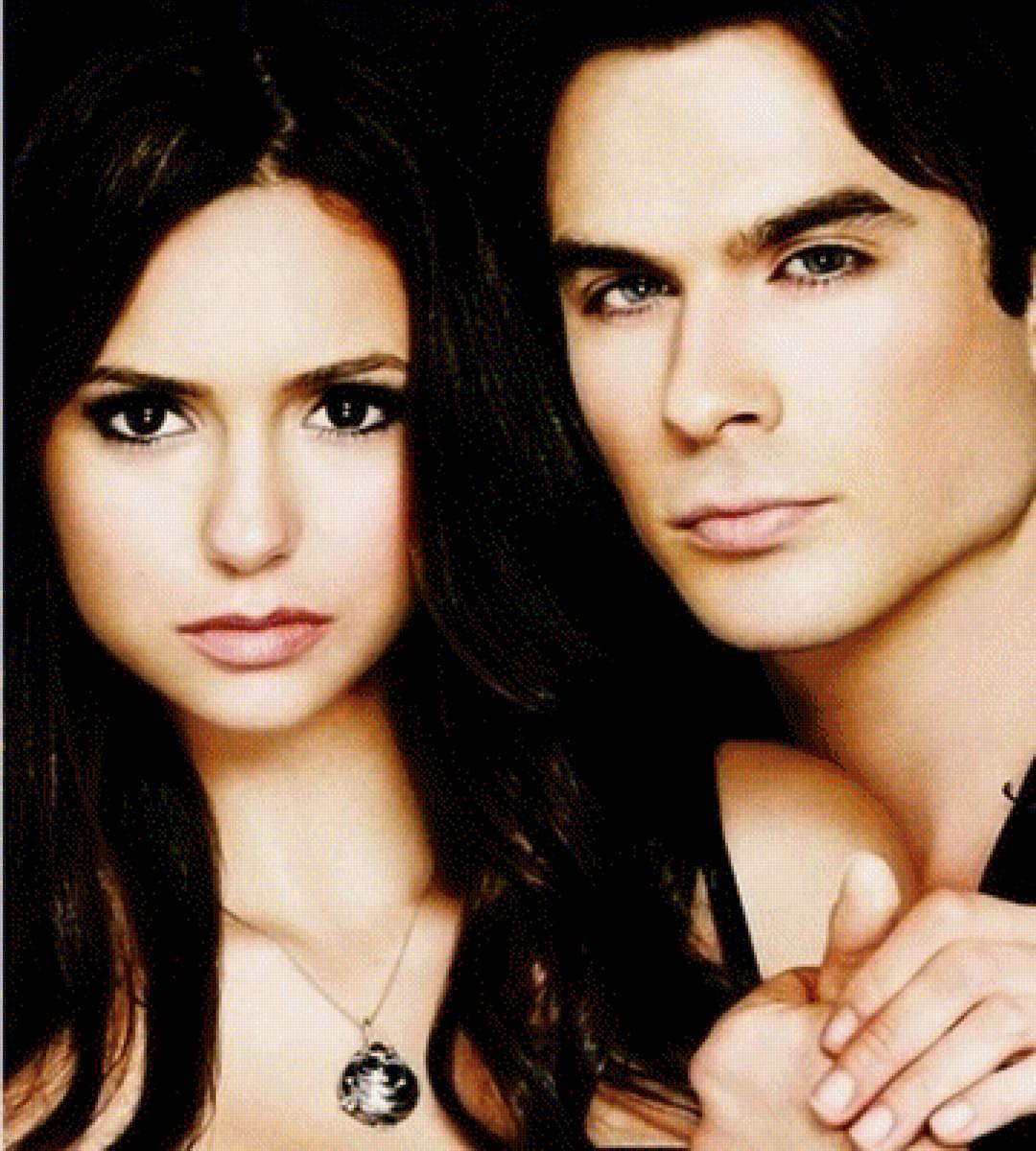 Нина Добрев и Йен Сомерхолдер - йен сомерхолдер, нина добрев, елена, деймон, дневники вампира - предпросмотр