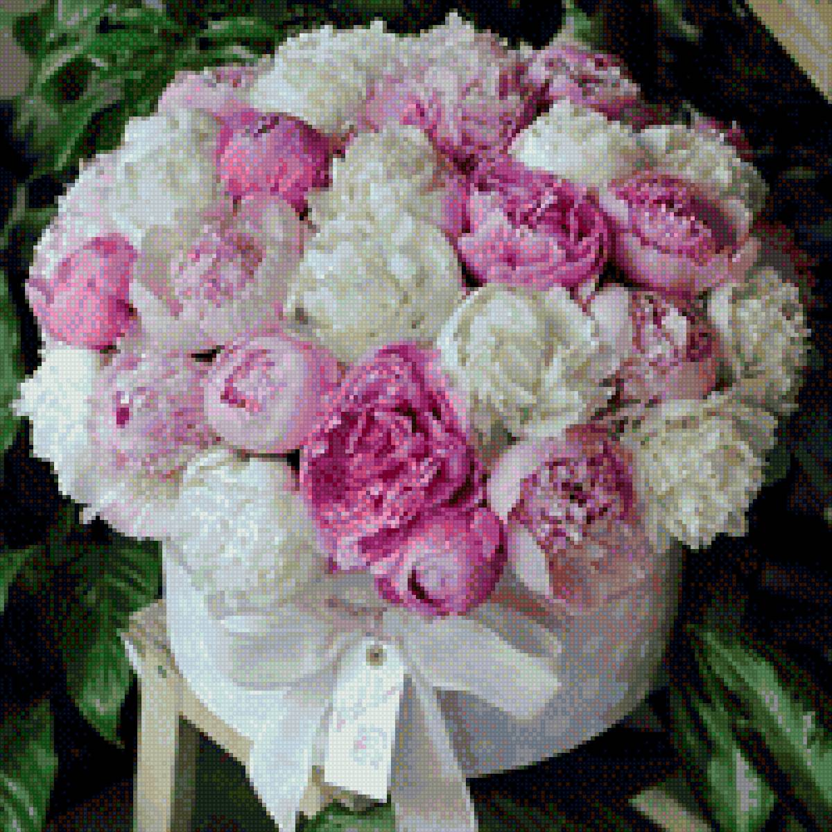 Пионы - розовый букет - предпросмотр