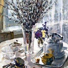 Схема вышивки «натюрморт с вербами»