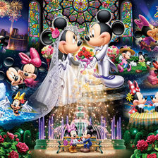 Схема вышивки «Mickey y Minnie»