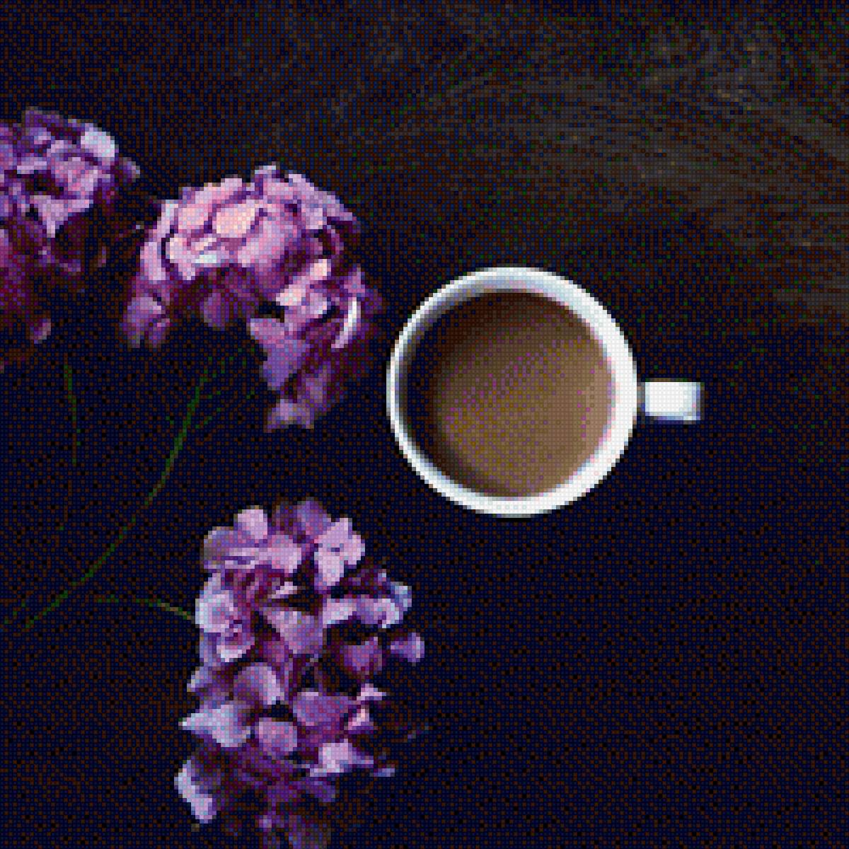 Romantic coffe - coffe, romantic, flowers - предпросмотр