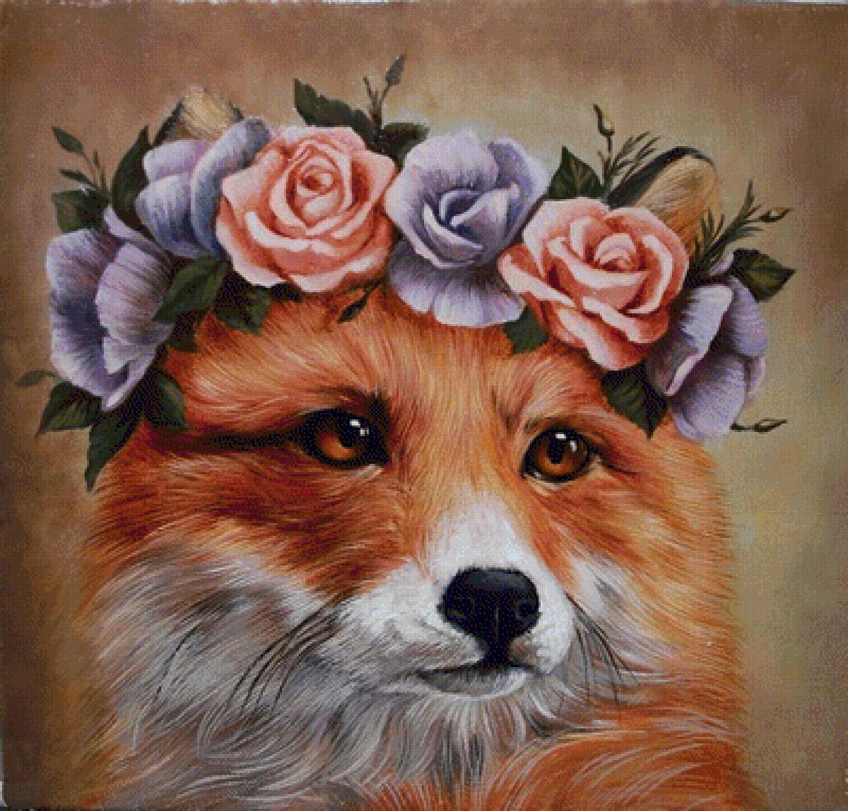 Иллюстратор Женя Филиппова - лиса, цветы - предпросмотр