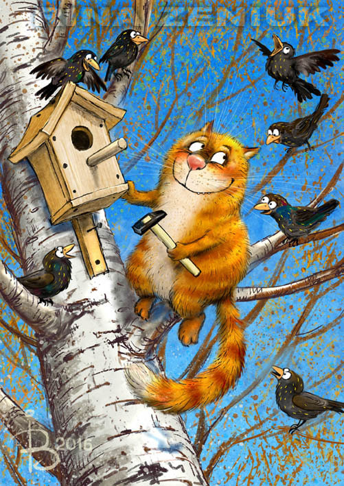 птицелюб - синие коты рины зенюк - оригинал