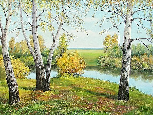 Сентябрь - осень, река, лес - оригинал