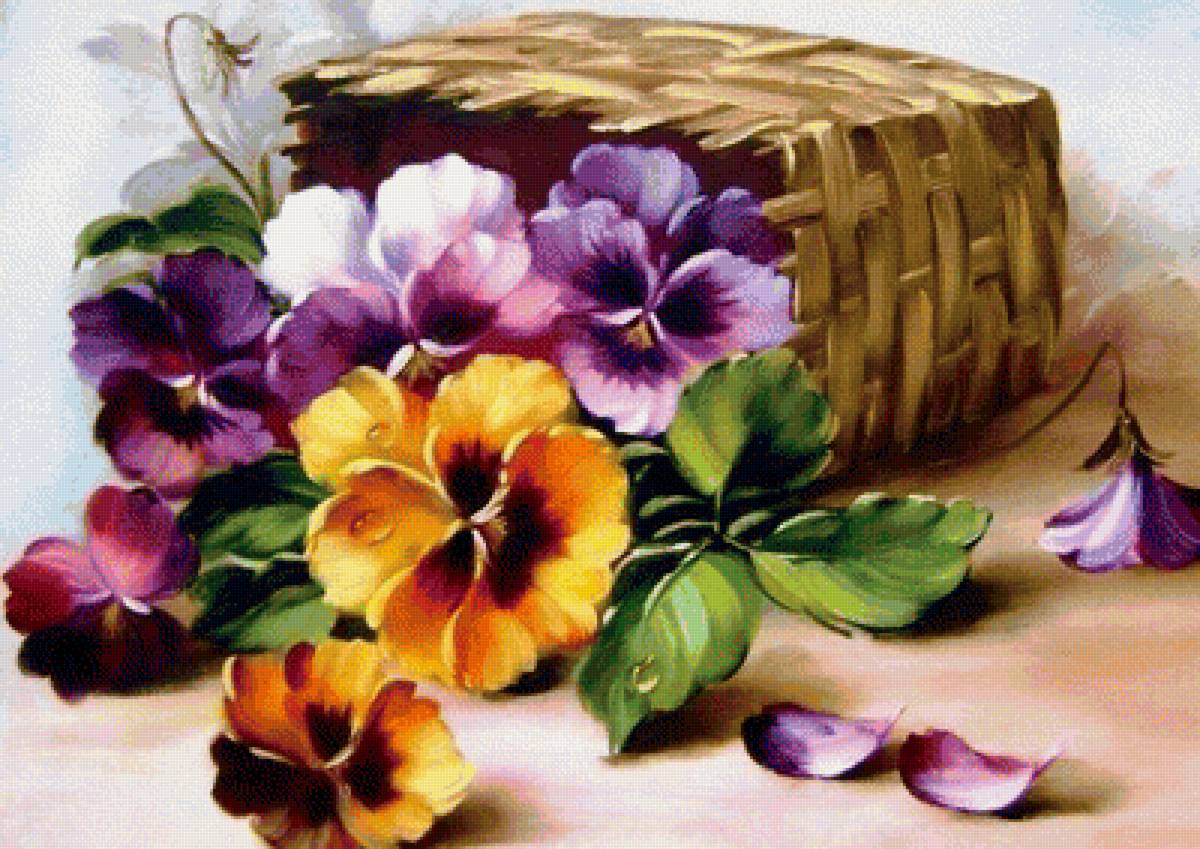 анютины глазки - цветы. лукошко - предпросмотр