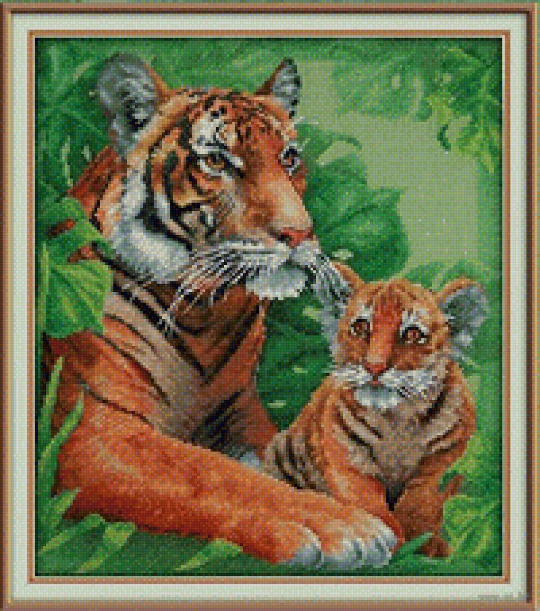 в джунглях на зелёной канве - предпросмотр