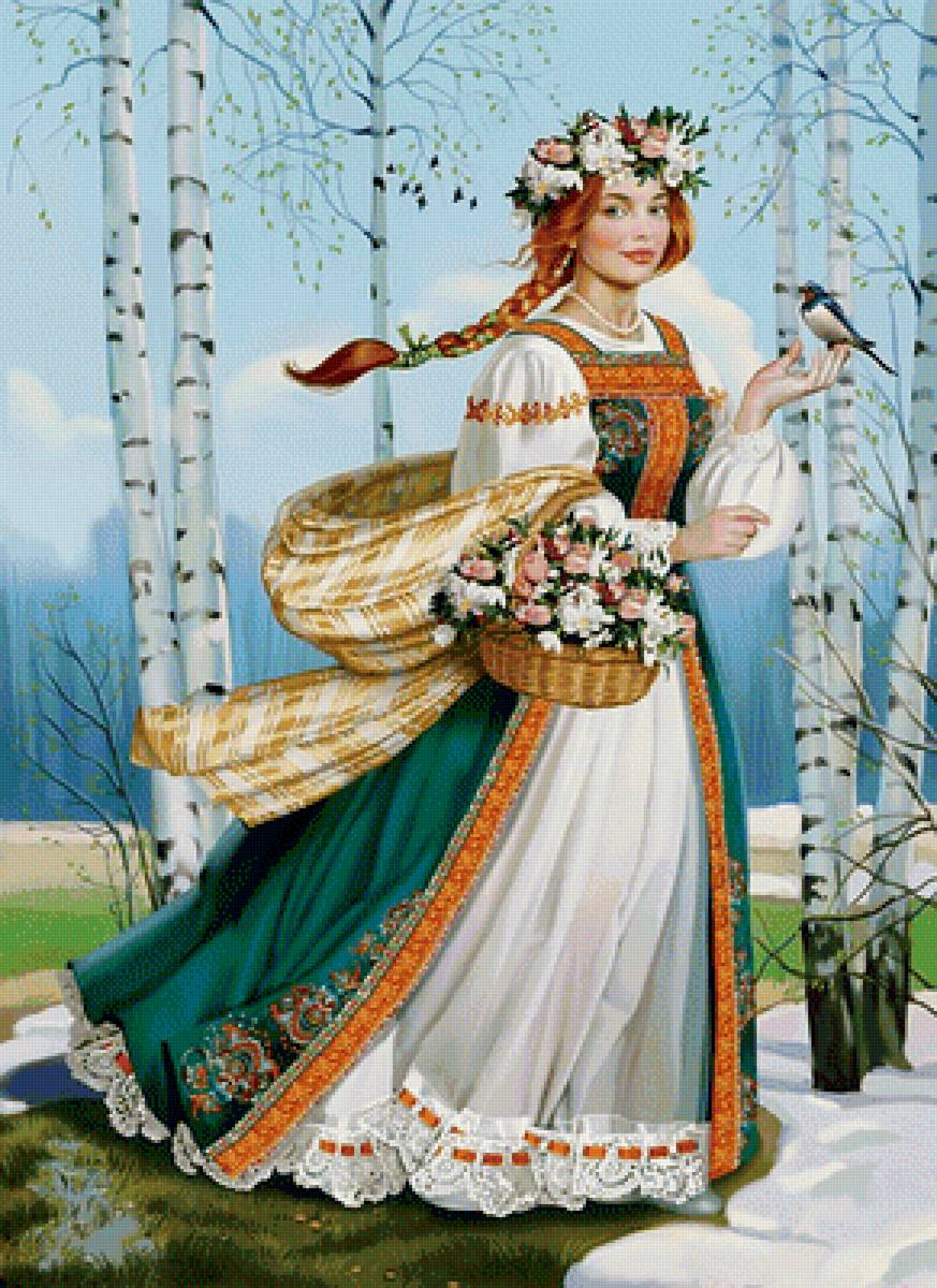 весна - люди, картина, природа - предпросмотр