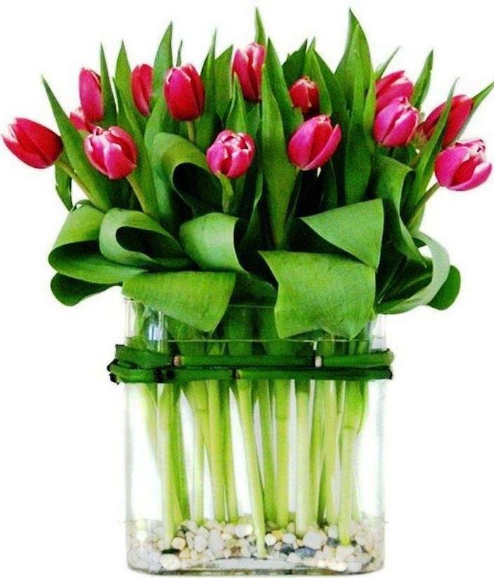 композиция из тюльпанов - цветы - оригинал