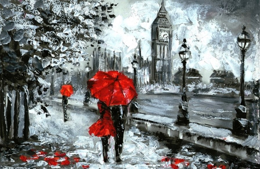 лондон 2 - города. люди. акварель - оригинал