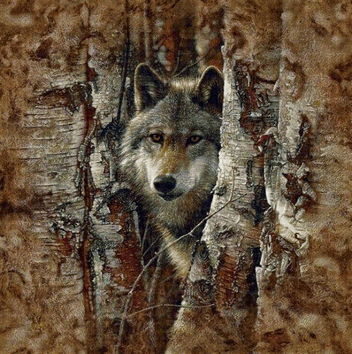охотник - животные, волк - предпросмотр
