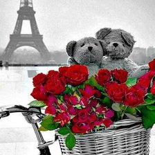 Схема вышивки «мишки и розы»