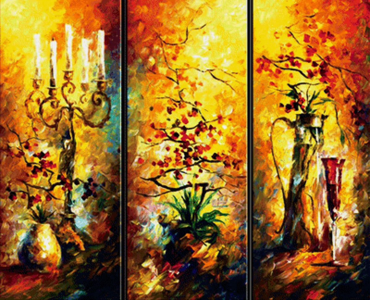 триптих. натюрморт - акварель - предпросмотр