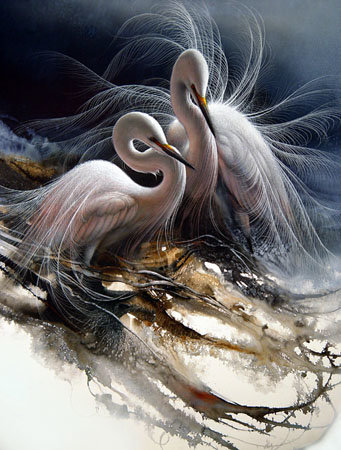 Цапли - птицы - оригинал