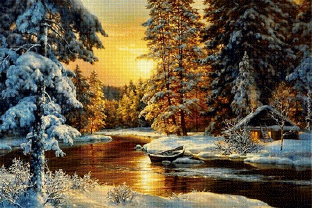 домик в лесу - природа - предпросмотр