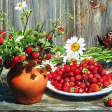 Схема вышивки «земляника»