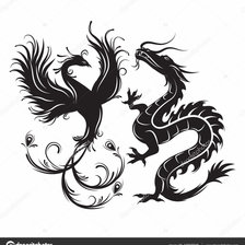 Оригинал схемы вышивки «Феникс и дракон 1» (№1687113)