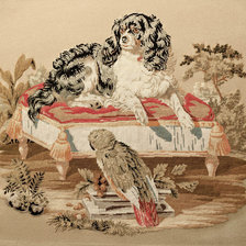 Оригинал схемы вышивки «Собачка на кушетке» (№1688121)