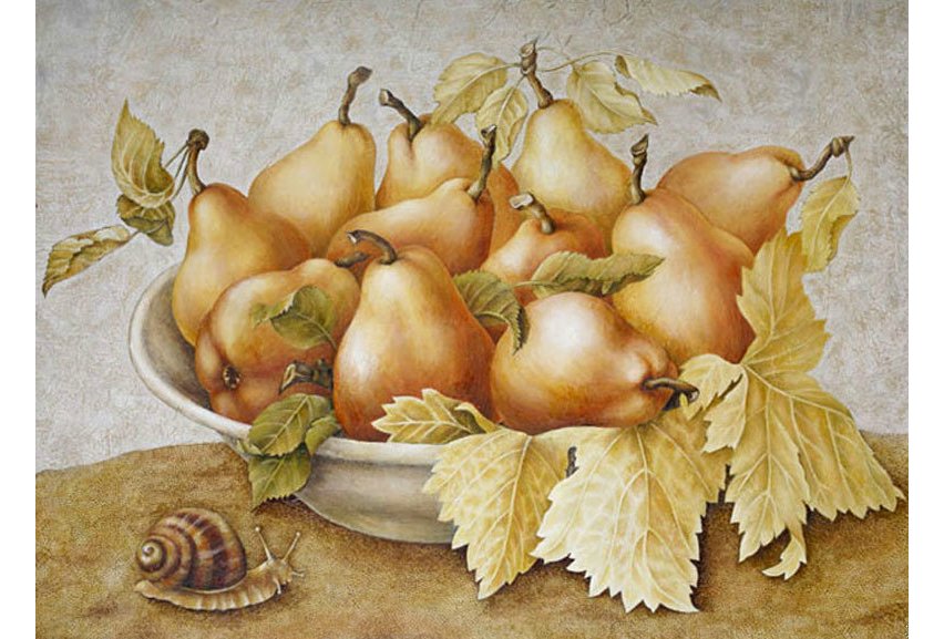 Натюрморт - груши, улитка - оригинал