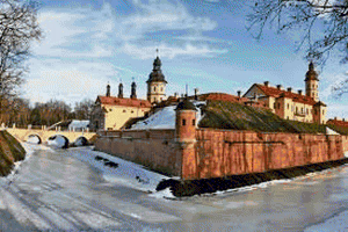 Несвижский замок зимой - зима, замок - предпросмотр