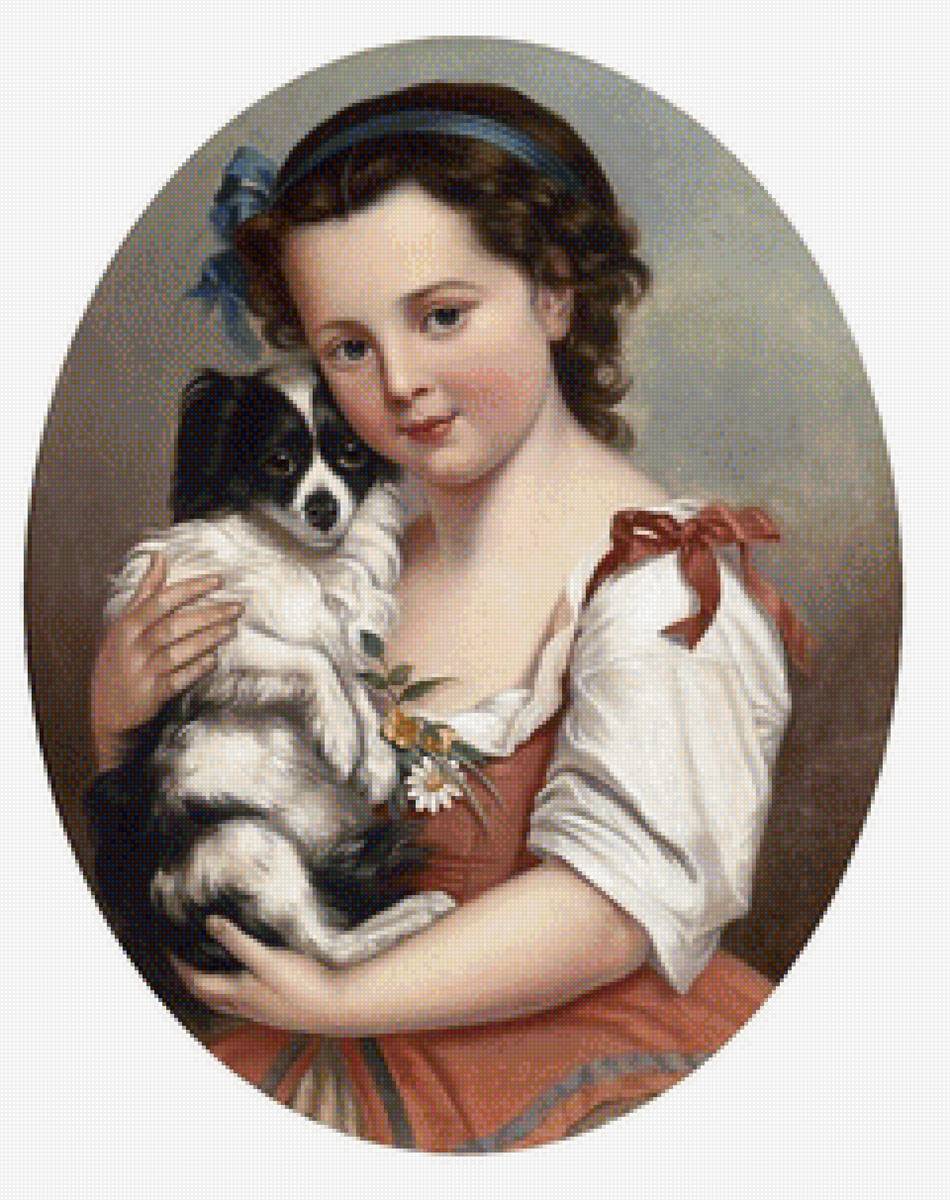 Девочка с собачкой Марии Верле - ретро дети, мария верле, дети, щенки - предпросмотр
