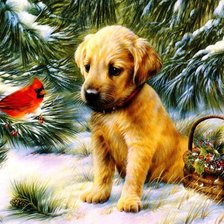 Схема вышивки «щенок»