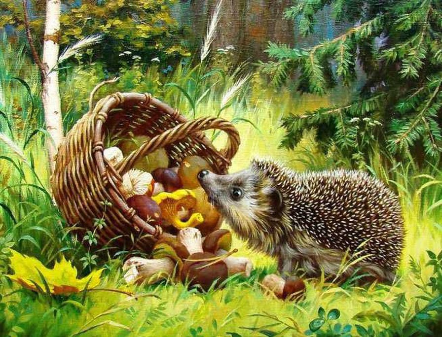 ежик в лесу - детская - оригинал