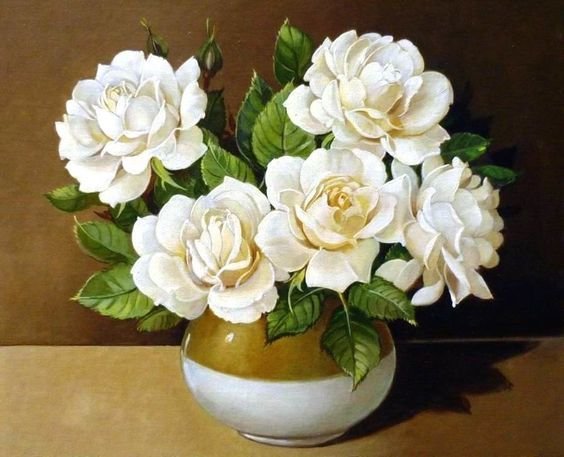 Цветы в вазе - белые цветы, ваза, цветы - оригинал