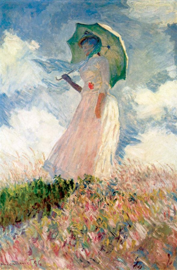 Клод Моне Девушка с зонтом - картина моне девушка с зонтом - оригинал
