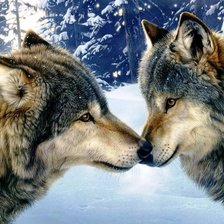 Схема вышивки «волки 2»