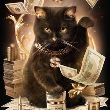 Схема вышивки «денежный кот»