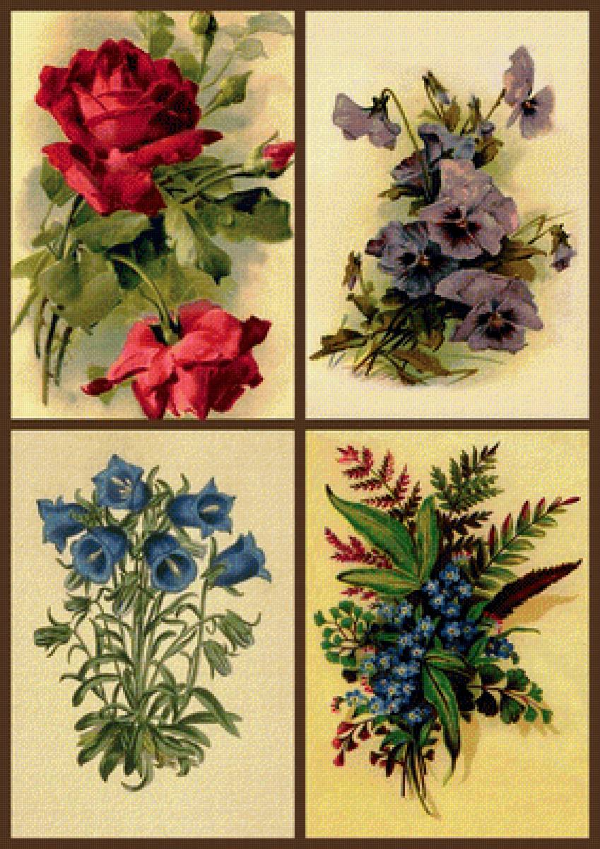 цветочный коллаж 4 - цветы - предпросмотр