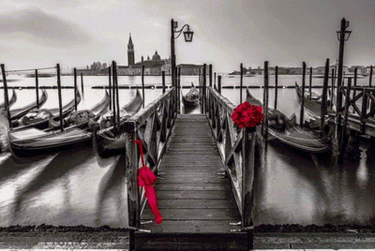 пристань - мост. лодки. цветы - предпросмотр