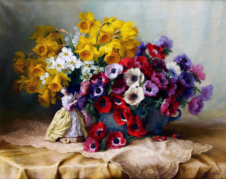 цветочная композиция - цветы - оригинал