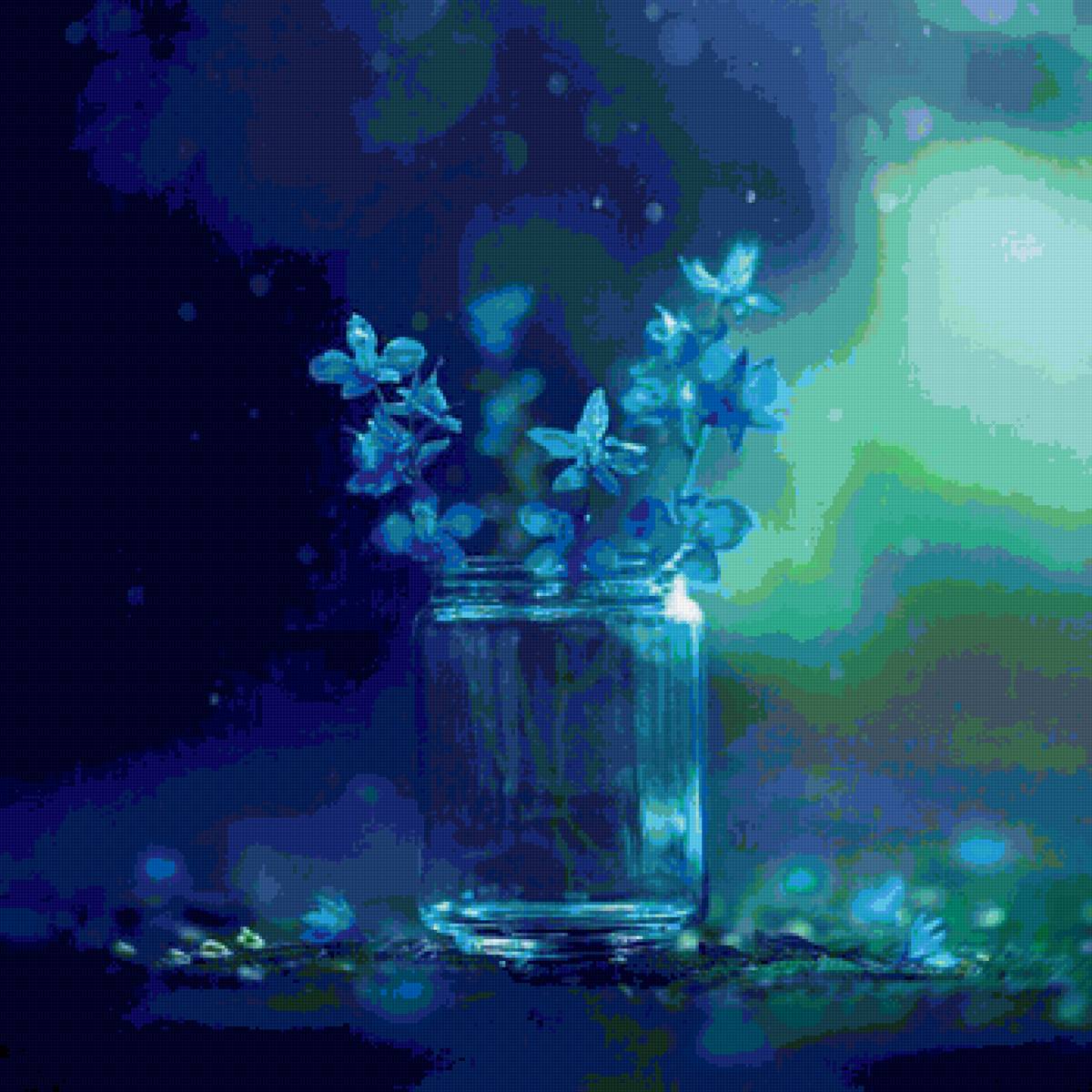 Синие цветы - предпросмотр