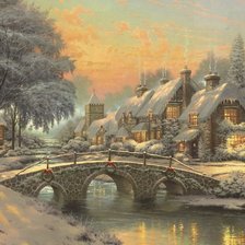 Схема вышивки «зимний пейзаж»