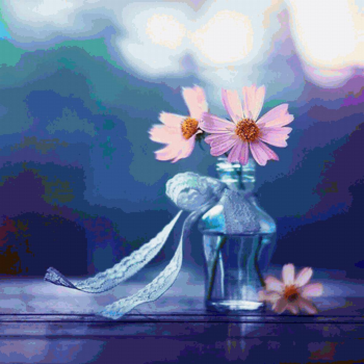 Цветы с лентой - предпросмотр