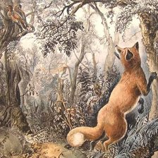 Оригинал схемы вышивки «лиса в лесу» (№1695119)