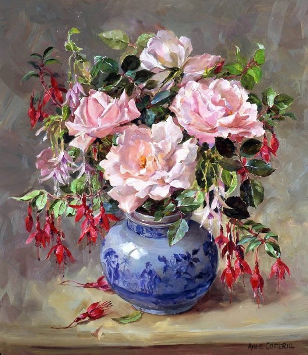 Натюрморты Anne Cotterill - цветы, натюрморт - оригинал