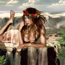 Схема вышивки «дева-водопад»