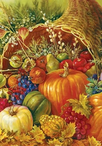 Рог изобилия - арт, осень, рог, урожай - оригинал