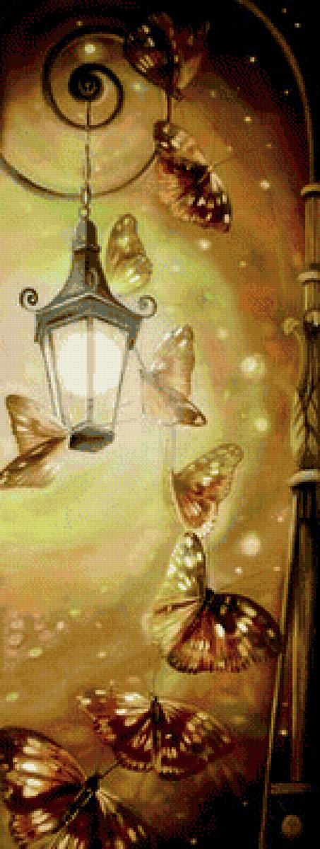 Не одинокий фонарь - бабочки, фонарь - предпросмотр