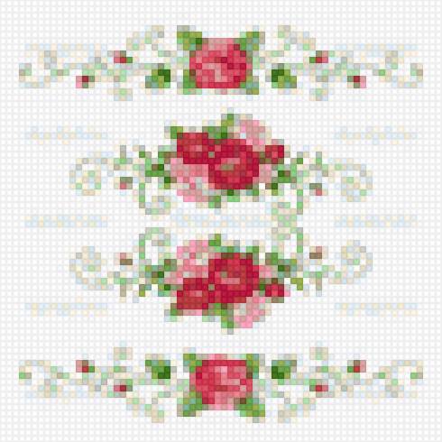 Ретро узоры. - розы ретро, розы, рукоделие, ретро узор, микро вышивка - предпросмотр