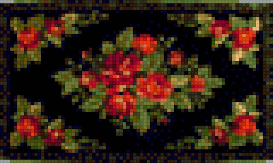 Мини ковер. - микро вышивка, миниатюра, мини ковер, кукольный дом - предпросмотр