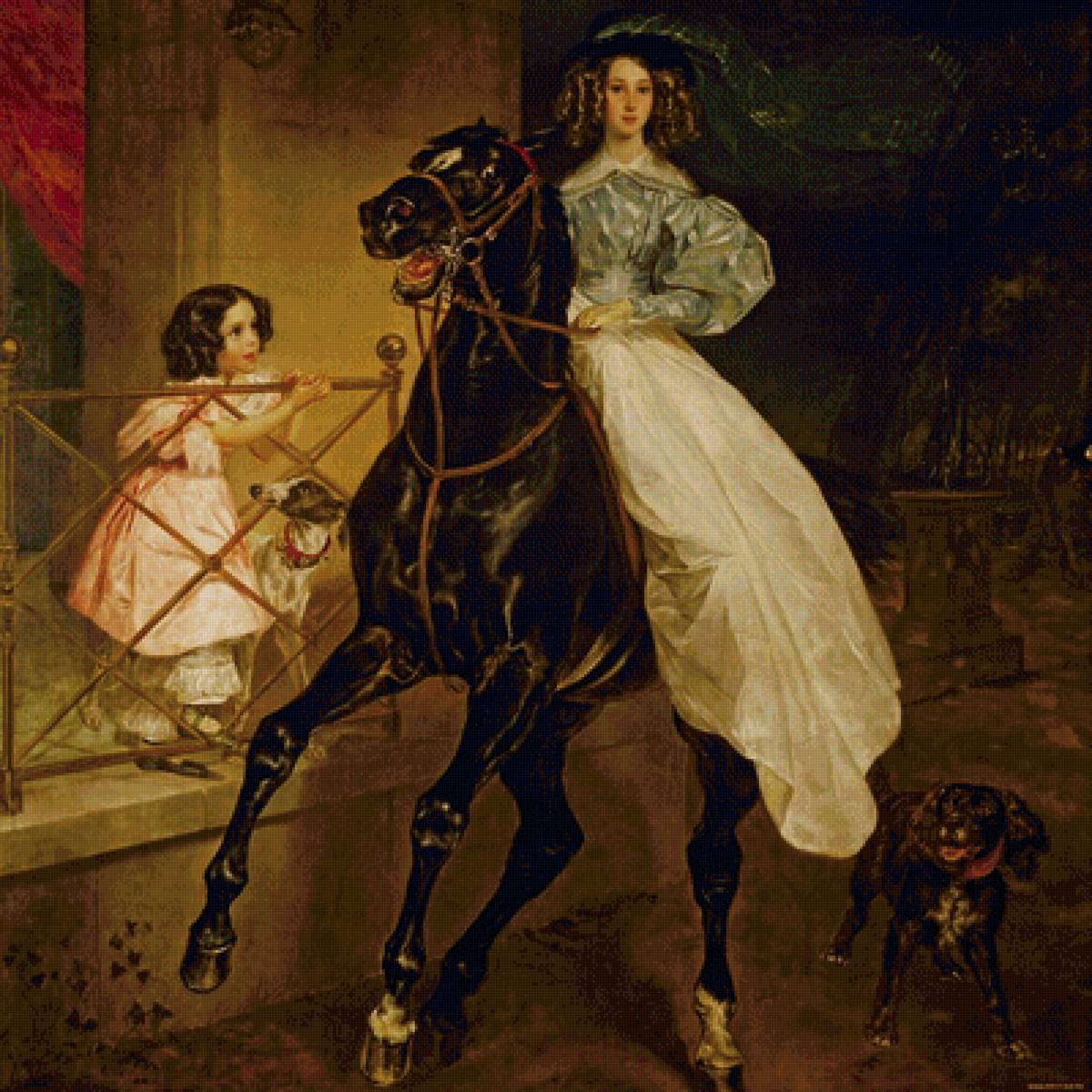 Всадница - карл брюллов, лошадь, дети - предпросмотр