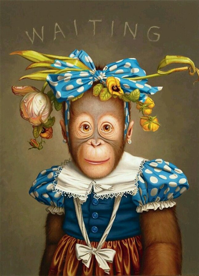 Обезьянка в платье - обезьяны - оригинал