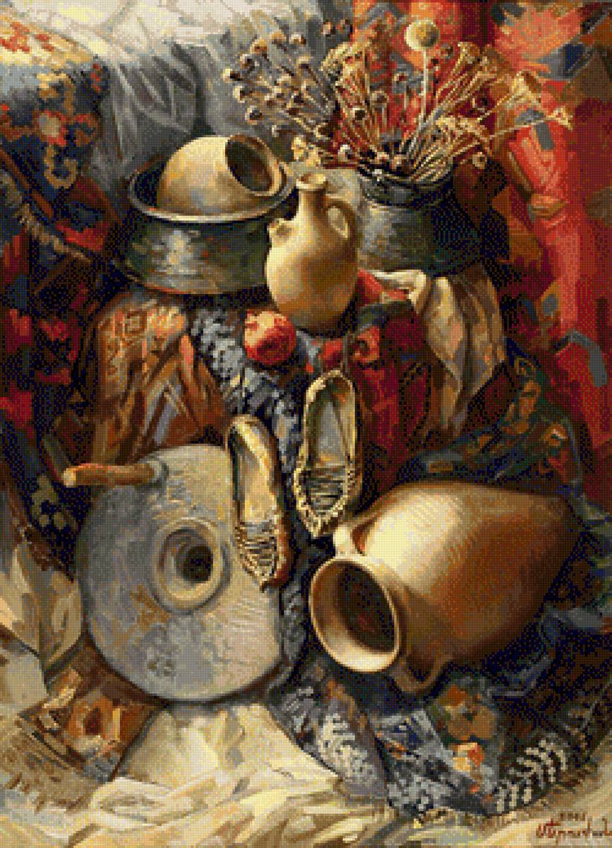 натюрморт по каптине Меружана Хвчатряна - армянский мотив - предпросмотр