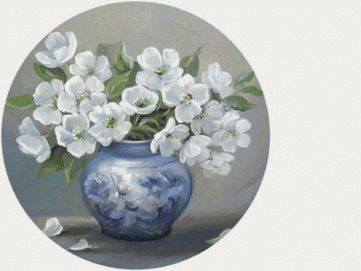 Цветы в вазе - белые цветы, цветы - предпросмотр